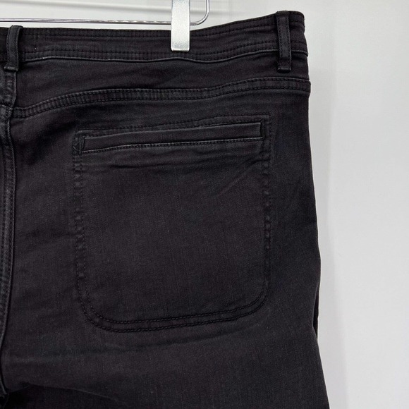 Knox Rose High-Rise Anywhere Flare Jeans Black Denim Pants Patch Pockets Size 20 - Picture 6 of 10